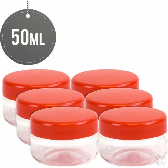 Plastic Kitchen Pet Food Storage Jar 50 ml Pack of 6
