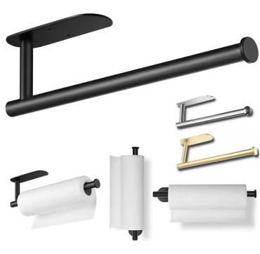 Adhesive Toilet Paper Holder Stainless Steel Wall Mount Kitchen Roll Towel Rack Napkin Dispenser Absorbent Stand Tissue Hanger