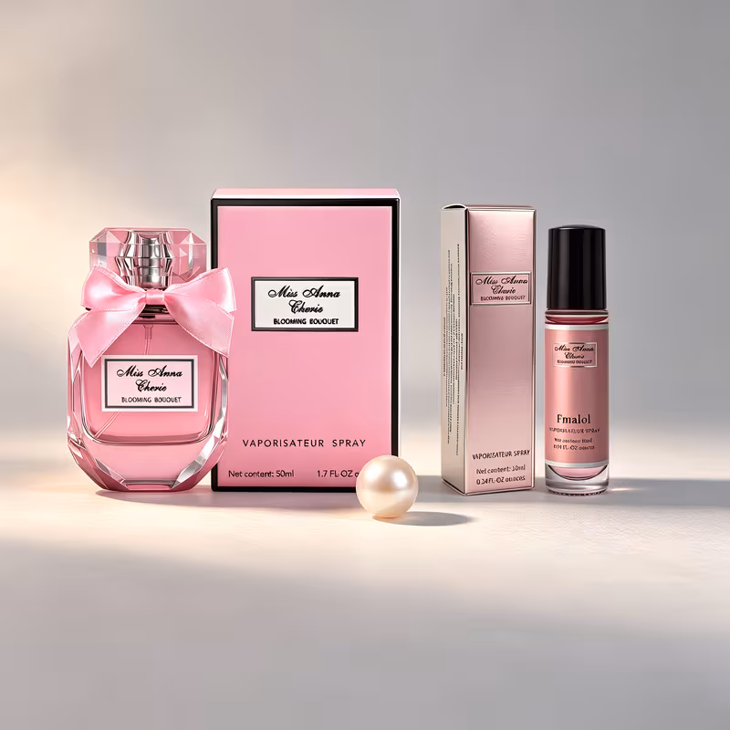 Fmallo Sweet Women's Eau De Toilette, 1.7oz./0.34oz., Sweet Eau De Toilette, Perfume Spray, Lasting Fragrance, Containing Strawberry, Rose, Vanilla, Cream And Other Ingredients, Suitable for Dating, Shopping And Daily Use, And Essential for Travel.