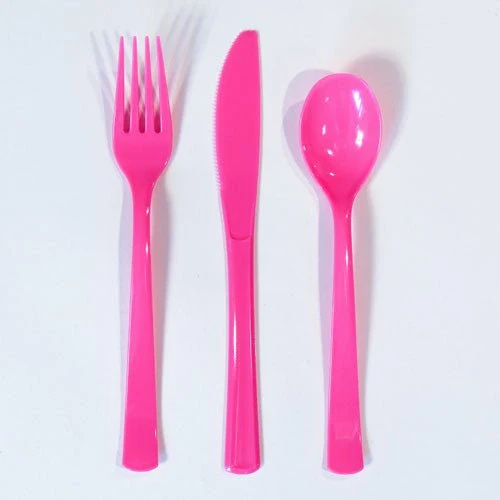 Disposable Plastic Cutlery Set Assorted Colours