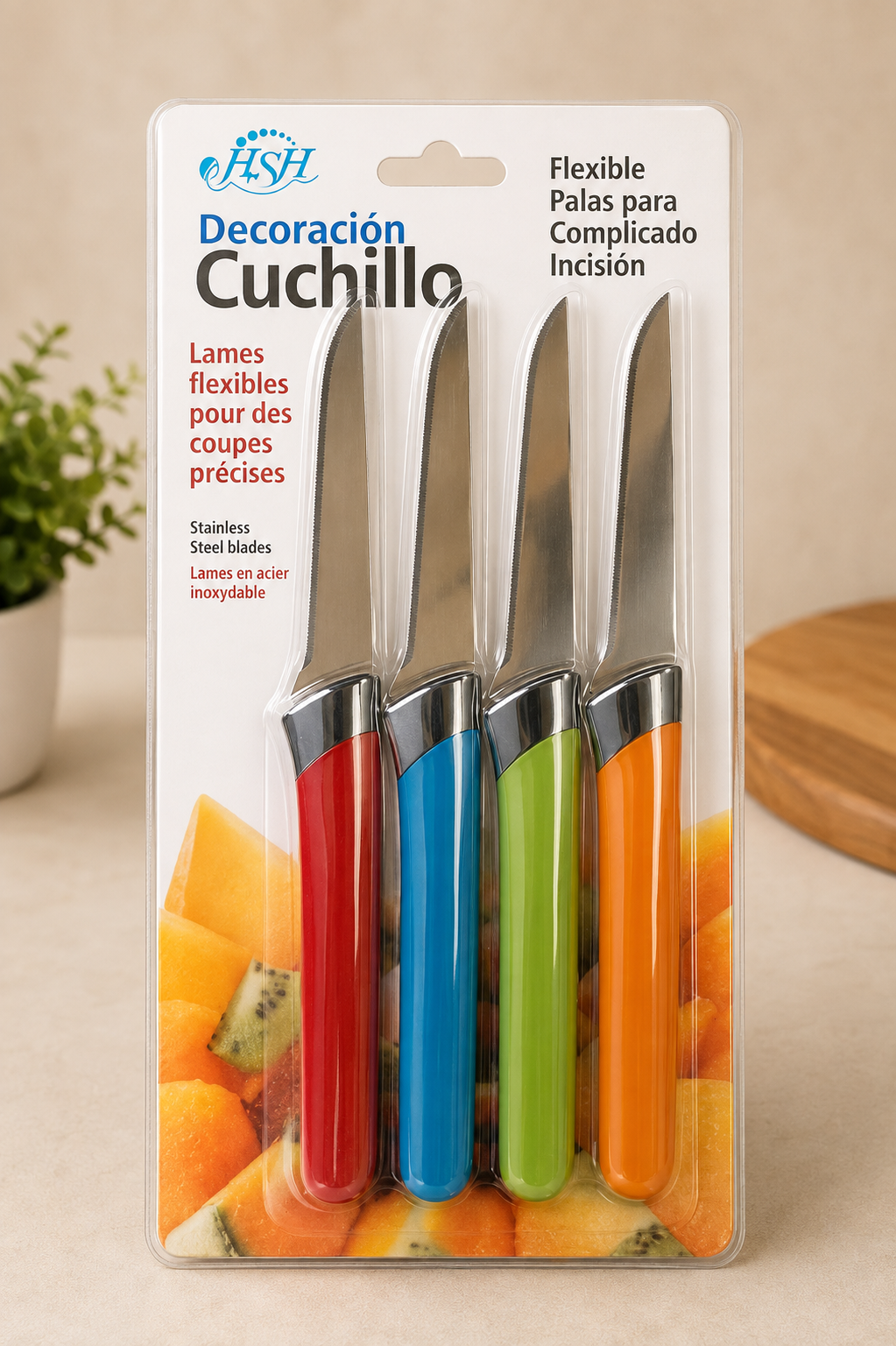 Stainless Steel Kitchen Fruit Knife 15.5 cm Pack of 4