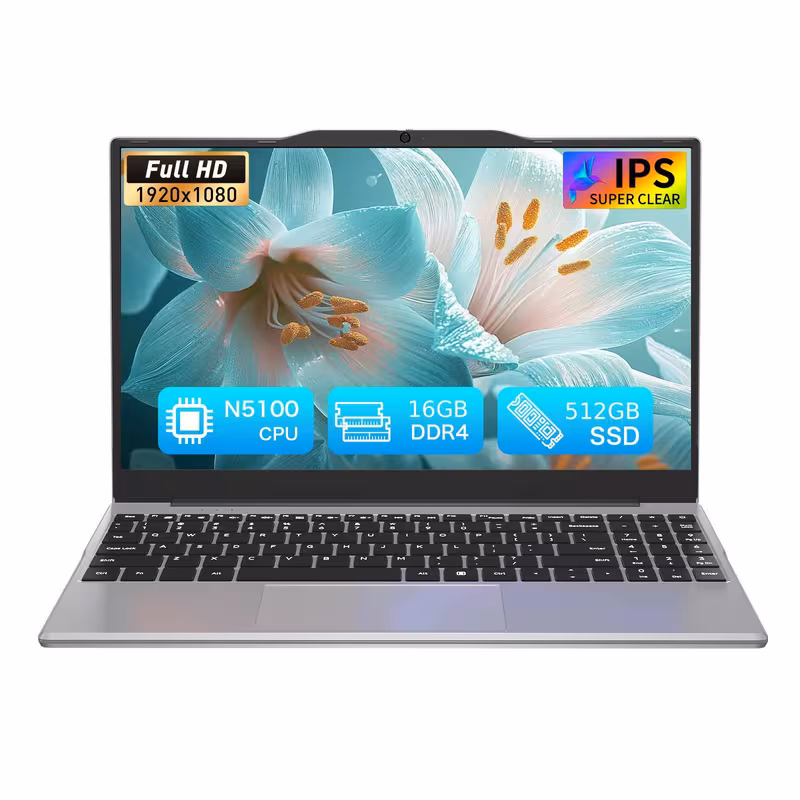 Auusda 14.1 inch Laptop, N5100 Laptop, 16GB DDR4, 512GB SSD, 0.3MP Privacy Camera, Portable Design, Compatible with Study, Work and Entermainment