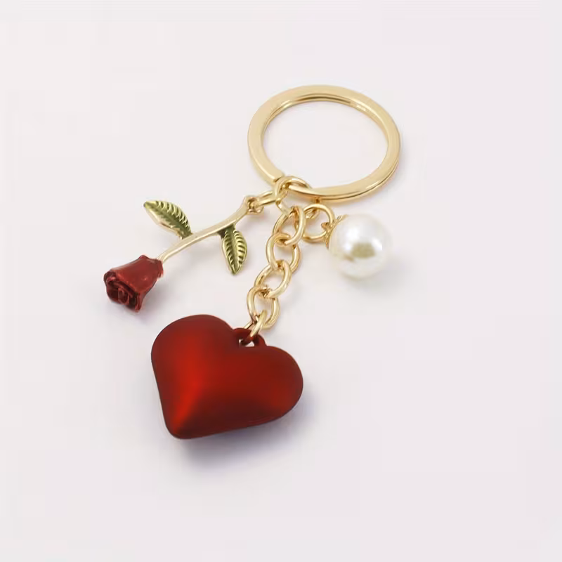 1 for Man Creative Fashion Rose Love Keychain
