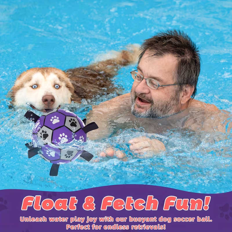 Dog Toys Soccer Ball with Straps, Durable Interactive Training Dog Soccer Ball for Small Medium Large Dogs Breed