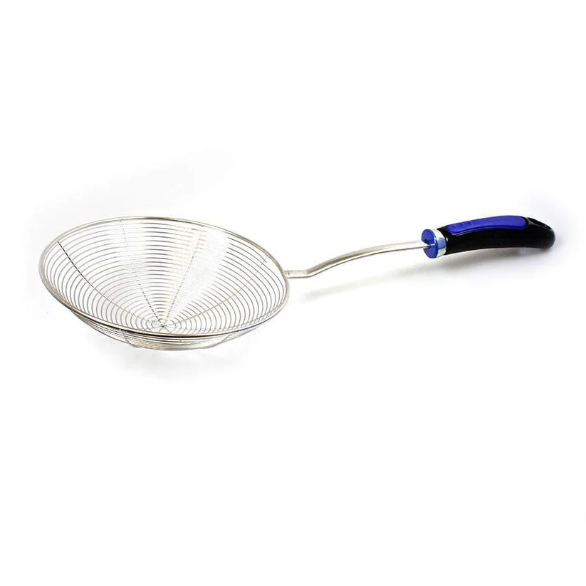 Metal Frying Oil Drainer Net Scoop Strainer with Plastic Handle R20 CM x 44 h