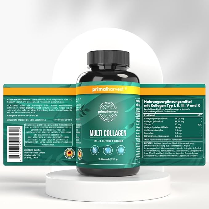 Primal Harvest Daily Two-Step Routine | Multi Collagen Pills + Greens Powder | 2 Pack | 30 Day Supply