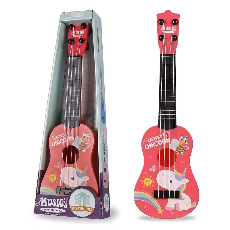 [Playable Ukulele Toy] Mini Playable Ukulele Toy Guitar | Educational Musical Instrument for Boys and Girls, Puzzle Fun Party Birthday Christmas Halloween Gift