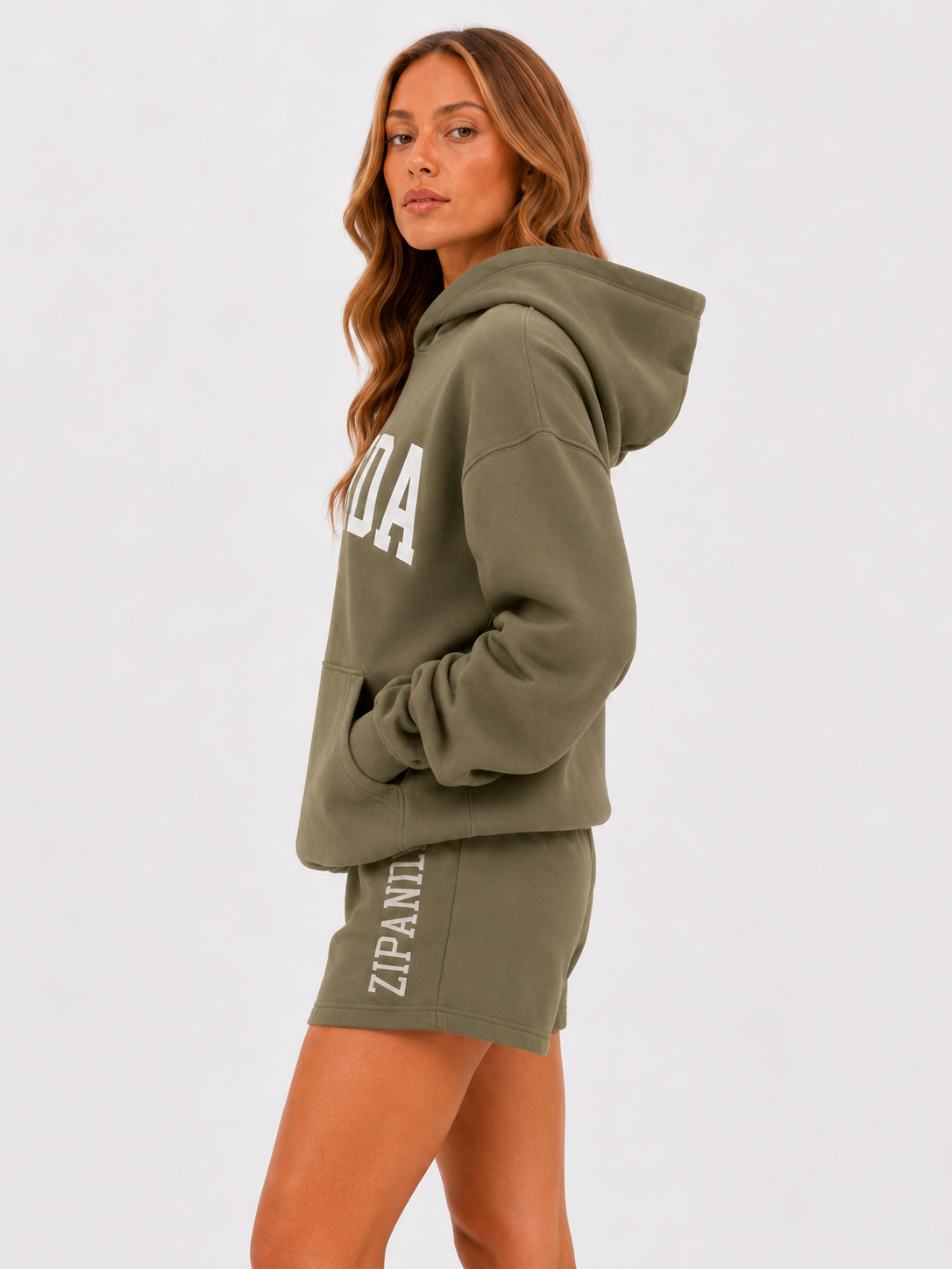 ZIPANDA Original Women's Oversized Hoodie & Leggings Co-Ord Set – Black Fleece Lounge & Activewear Set