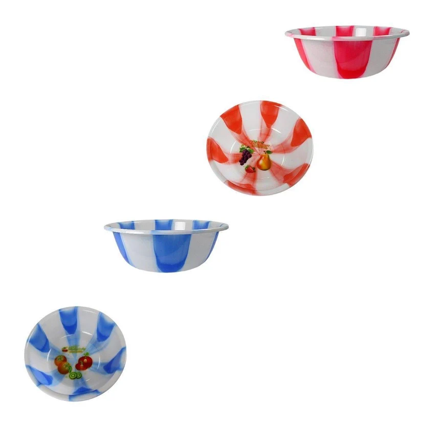 Tie Dye Print Plastic Kitchen Bowl Medium 31.5 cm Assorted Colours