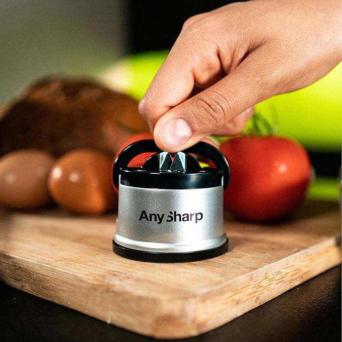 AnySharp Knife Sharpener, Hands-Free Safety, PowerGrip Suction