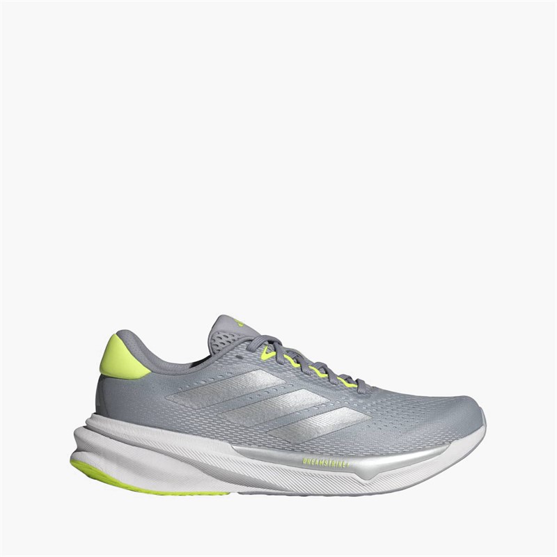 Womens Supernova Stride 2 Neutral Running Shoes Halo Silver/​Silver Metallic/​Lucid Lemon